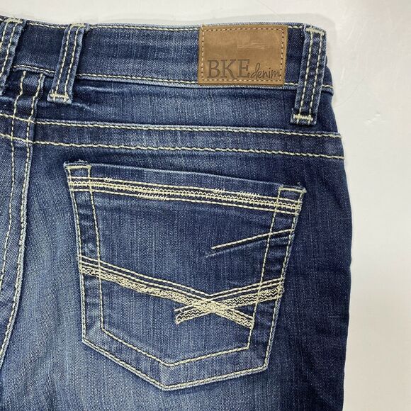 BKE Straight Crop Jeans 28 Dakota Midrise Denim Blue Cropped Dark EUC - Picture 11 of 11